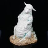 A Cobridge Burslem Pottery sheep figure, 'The Sleeper', signed, height 27cm No chips, cracks or