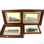 4 original locomotive photographs, including Lord Hawke, all framed