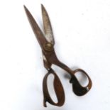A large pair of American steel tailor's textile shears, by R Heinisch of Newark, length 36cm
