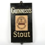 A Vintage slate Guinness's Stout advertising sign, 51cm x 28cm