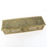 ERHARD & SOHNE - a German Renaissance Revival gilt-brass jewel box, with relief embossed putti and