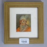 Miniature watercolour on card, portrait of Thaddeus Kosciuszko, unsigned, image 6.5cm x 5.5cm,