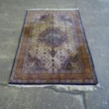 A blue ground Shiraz design rug, 285cm x 155cm (Viewing by appointment only for this Lot as it is