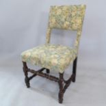 An Antique oak upholstered dining chair