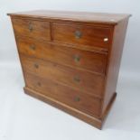 A 19th century mahogany chest of 2 short and 3 long drawers, 108cm x 100cm x 51cm