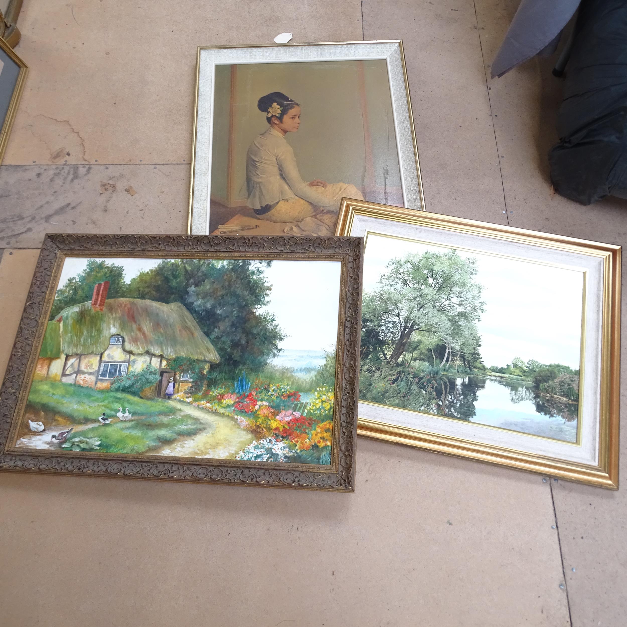 12 various prints, pictures and oils, all framed, including Sir Gerald Kelly, Dorothy Tubb... - Image 2 of 2