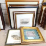 A group of Antique engravings and prints, Hastings scenes, all framed (10)