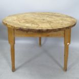 A Victorian pine cricket table, 78cm x 70cm