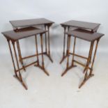 An Antique mahogany quartetto nest of occasional tables, largest 51cm x 64cm x 35cm