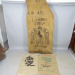 3 various hemp sacks