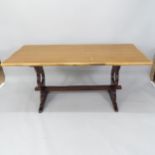 An oak refectory dining table, 168cm x 74cm x 75cm
