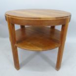 A 1930s Heal design circular oak coffee table in the Art Deco manner, 60cm x 55cm