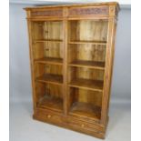 An Antique mahogany Arts and Crafts side-by-side bookcase, with 6 fitted shelves and 2 drawers