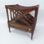 A reproduction mahogany Canterbury, with single fitted drawer, 49cm x 54cm x 39cm