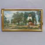 Beck, oil on canvas, the forge, 46cm x 83cm overall, gilt-framed