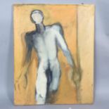 Amie Bolissian, mid-century oil on canvas, portrait study nude figure, 76cm x 61cm, unframed