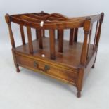 A reproduction mahogany Canterbury, with drawer-fitted base, 50cm x 41cm x 37cm