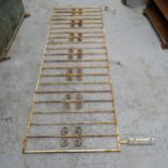 3 painted wrought-iron garden railing panels, each L221cm