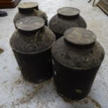 4 painted tin coffee canisters, H40cm