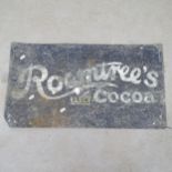 A painted tin advertising sign for Rowntree's Cocoa, 73cm x 40cm