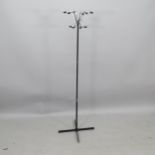 A 1950s black and chrome coat stand, H160cm