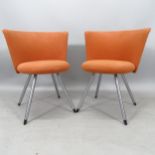 Erik Jorgenson, a pair of EJ11 Donna chairs, upholstered in terracotta