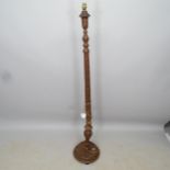 A carved Oriental hardwood standard lamp, height to bayonet 160cm 1 of the sections has come un-