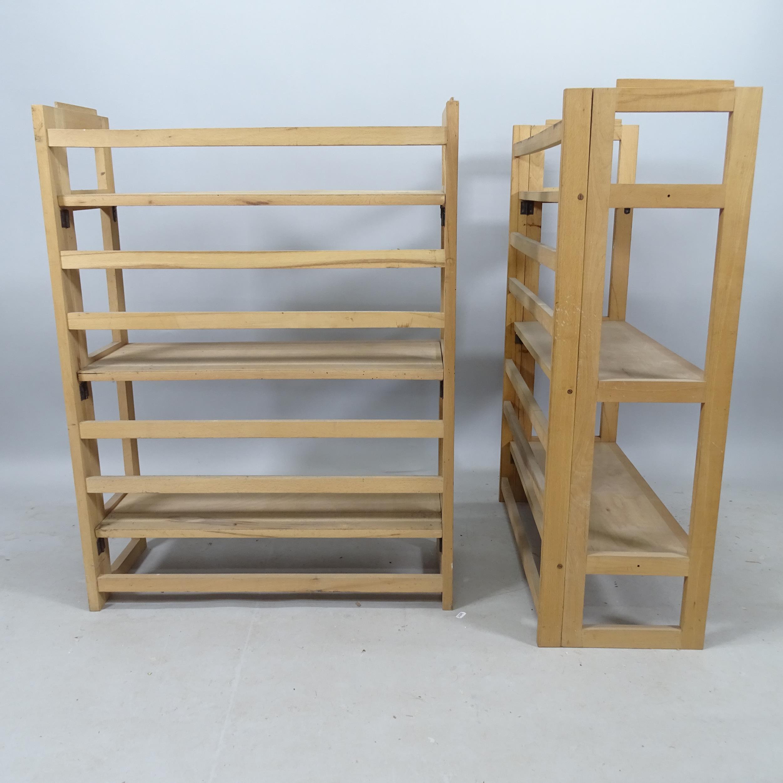 A pair of beech folding display stands, 71cm x 95cm x 29cm - Image 2 of 2