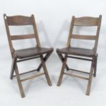 A pair of Antique mahogany folding chairs