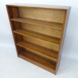 A mid-century teak 4-tier open bookcase, 91cm x 112cm x 21cm (WITH THE OPTION TO PURCHASE THE