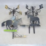 2 wrought-iron weather vanes, tallest 122cm