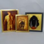 Simon Menzies, 3 oils on board, 2 nude studies and another, all framed (3)