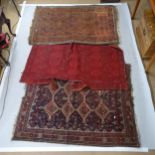 3 red ground Antique Afghan rugs (all A/F)