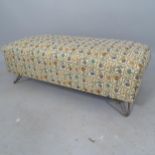 A contemporary upholstered footstool, 95cm x 35cm x 50cm