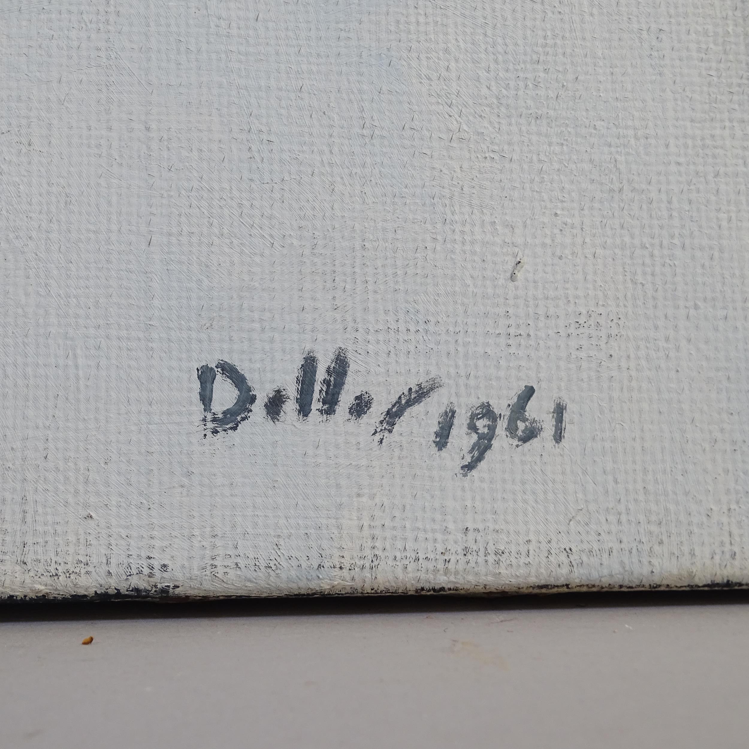 Ron Dellar, "180 white cogs", 77cm x 102cm, unframed - Image 2 of 2