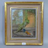 Timothy Easton, oil on canvas, the old apple tree, 44cm x 39cm overall, framed