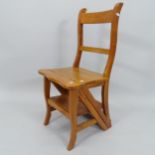 A pine metamorphic library chair/steps