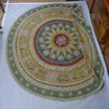 A 19th century French Aubusson circular rug with floral decoration, width 250cm