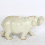 A large and heavy soapstone study of a hippopotamus, length 45cm