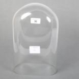 A glass dome, internal measurements: W19cm, H30cm, D11cm