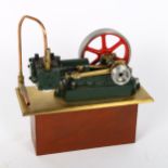 A scratch-built stationary steam engine, W18cm, H20cm, D8cm