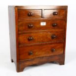 A stained mahogany table-top chest of drawers, W39cm, H46cm, D22cm