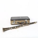 A Chinese Hsinghai 4-section clarinet, in fitted hardshell case