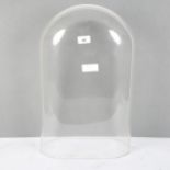 A glass dome, internal measurements: W31cm, H49cm, D16.5cm