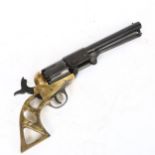 An Italian replica BKA98 Colt revolver, 7.5" barrel with brass frame (lacking grips)