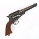 An Italian replica New Model Navy cal.36 Remington revolver, 7"octagonal barrel with steel frame