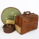 MAPPIN & WEBB - a Second World War Period crocodile and leather Gladstone travelling bag, collar box