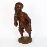 A large African Tribal carved hardwood figure, height 55cm