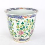A Chinese design enamelled jardiniere, width 36cm, height 33cm