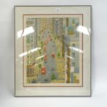 After Francois Fanch Ledan, limited edition print, London street scene, signed in pencil, no. 14/